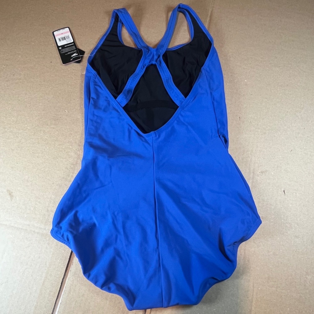 Speedo PowerFLEX Womens One Piece Swimsuit Blue UPF 50+ Racerback Size 10 NEW - Picture 5 of 6
